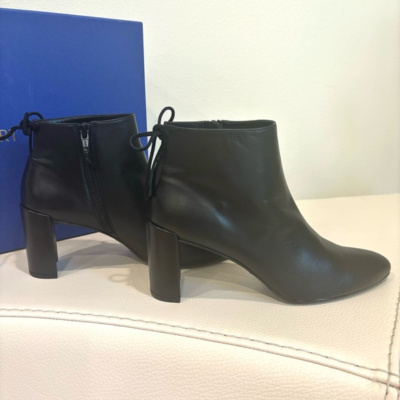 Stuart Weitzman Lofty Black Nappa Tie Back Bootie Size 8 New - Picture 4 of 11